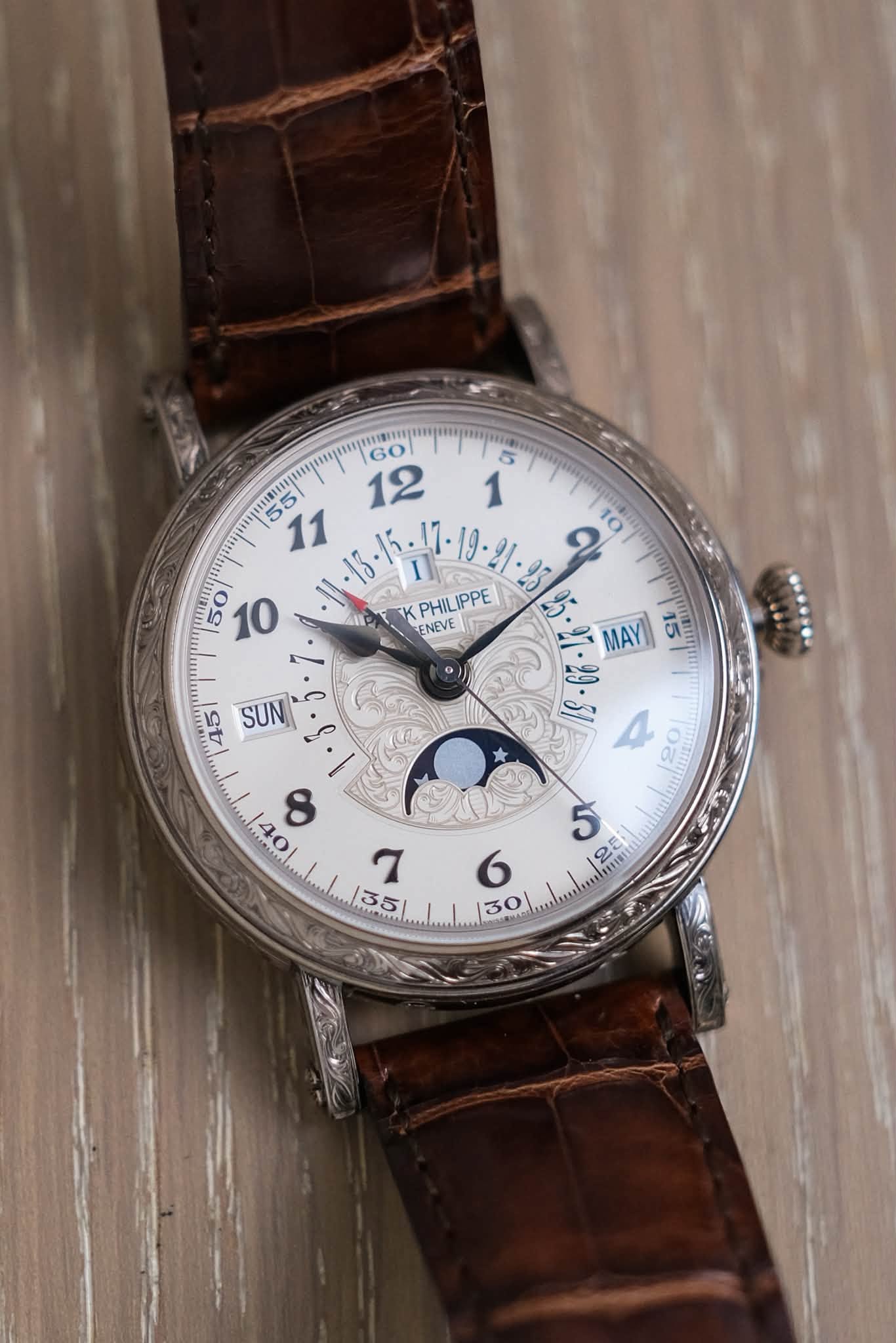 นาฬิกา Patek Philippe Grand Complications Retrograde Perpetual Calendar 18K White Gold 5160500G-001