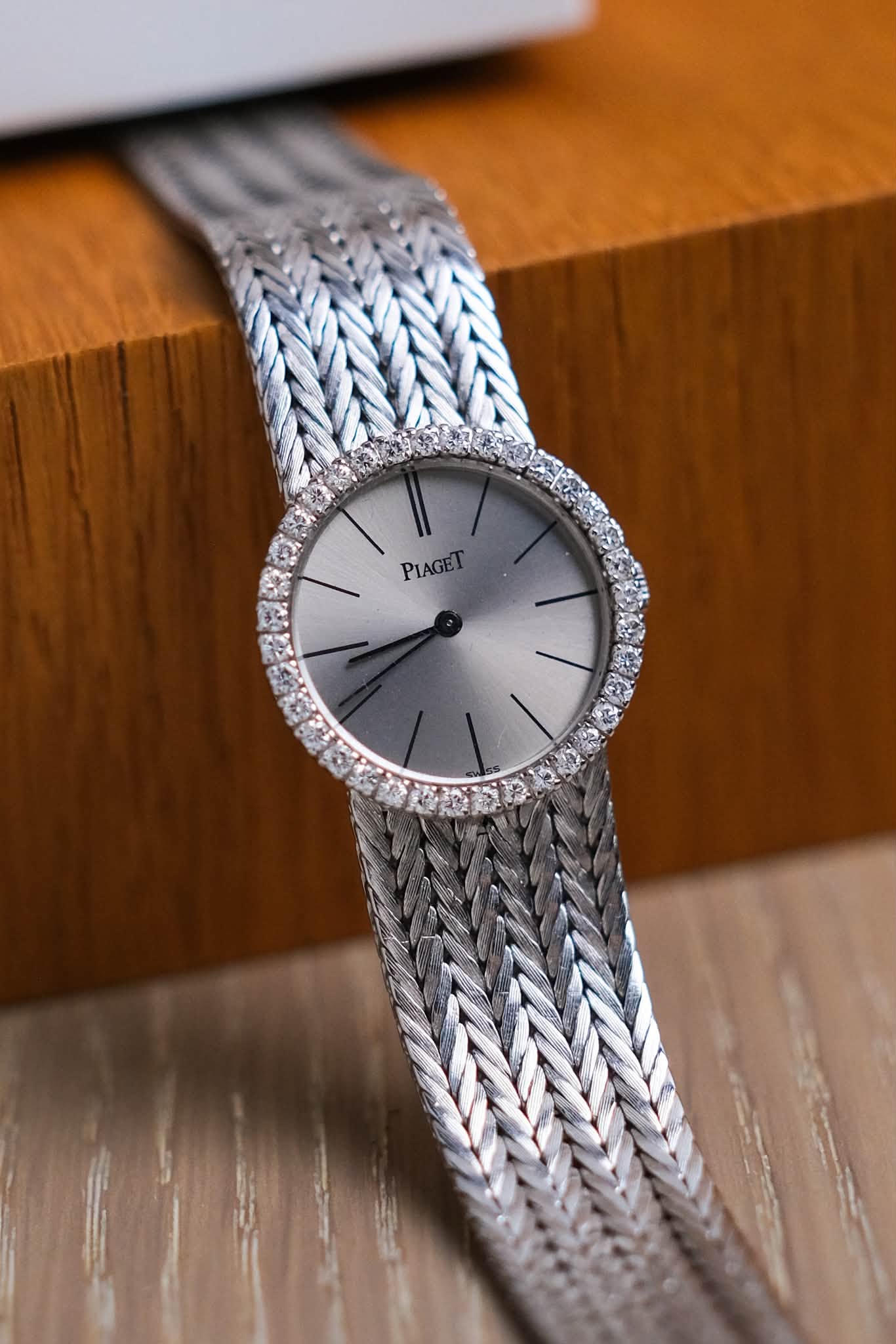 นาฬิกามือสอง Piaget Vintage 18K White Gold Diamond Bracelet Watch 924