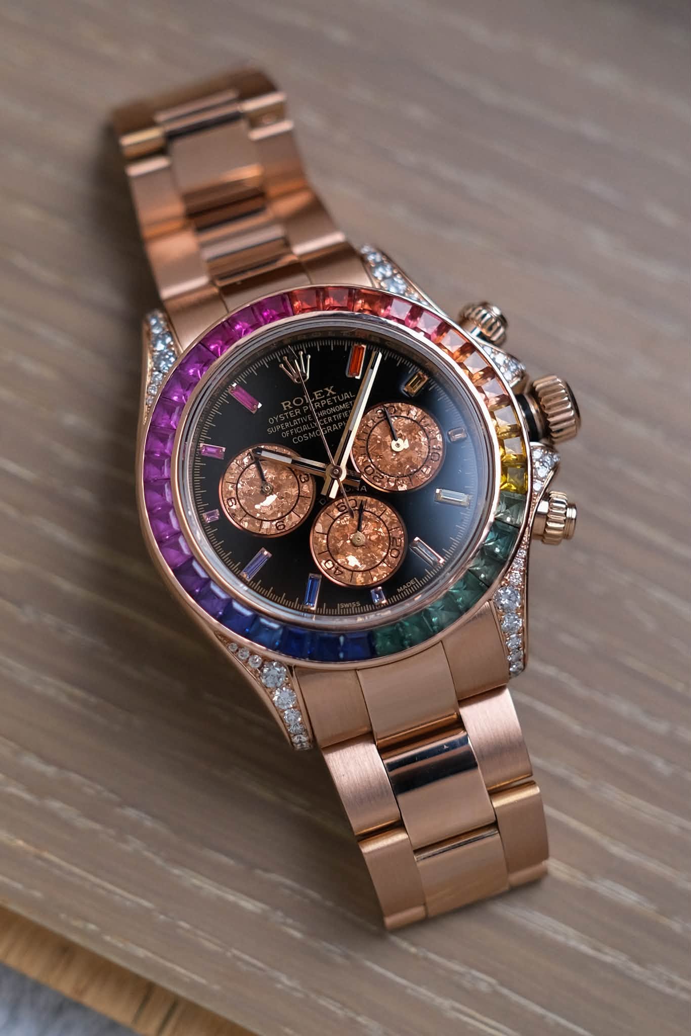 ร้านนาฬิกา Rolex Cosmograph Daytona Rainbow 18K Rose Gold