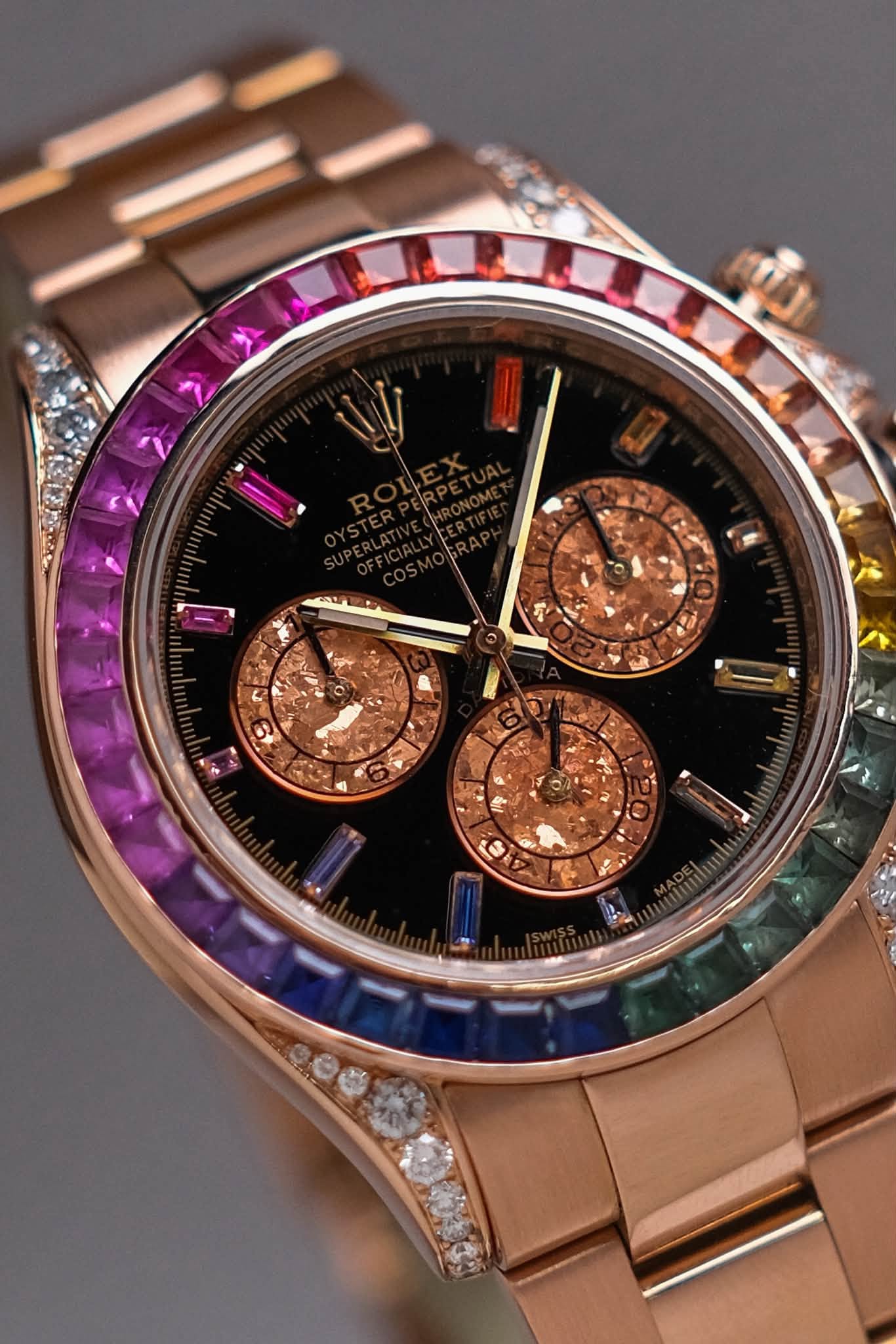 ขายนาฬิกา Rolex Cosmograph Daytona Rainbow 18K Rose Gold