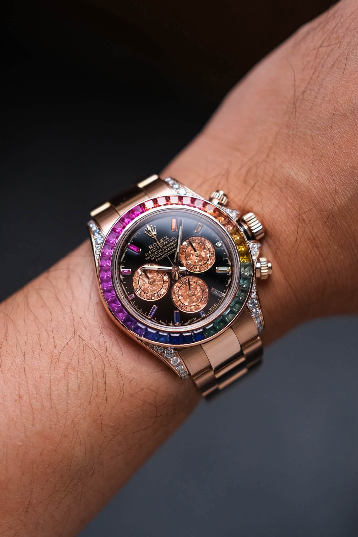 นาฬิกามือสอง Rolex Cosmograph Daytona Rainbow 18K Rose Gold