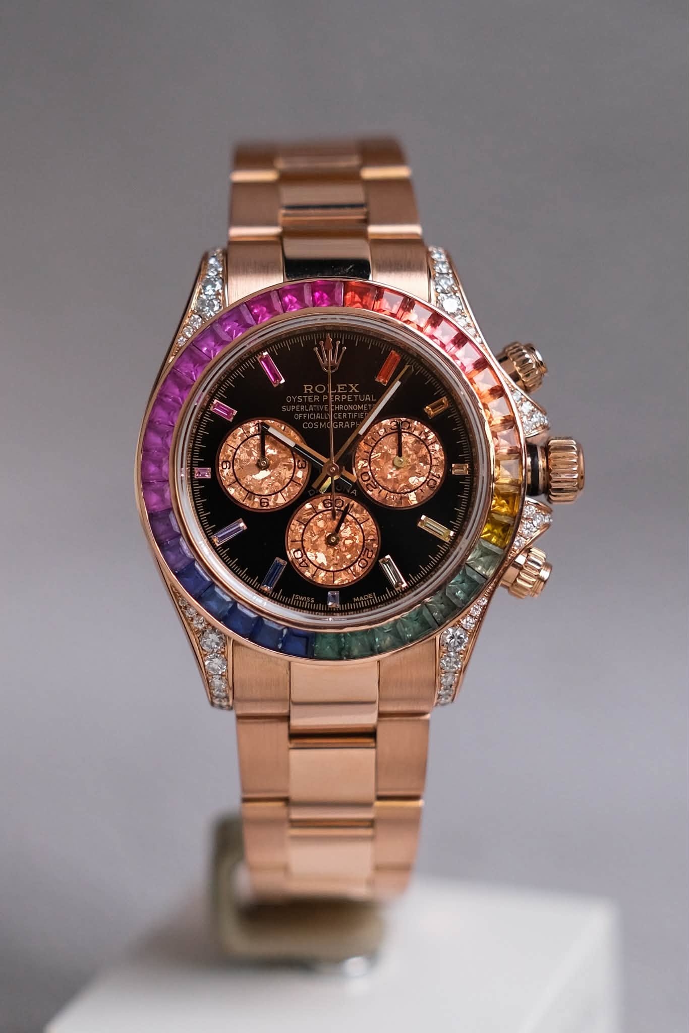นาฬิกา Rolex Cosmograph Daytona Rainbow 18K Rose Gold