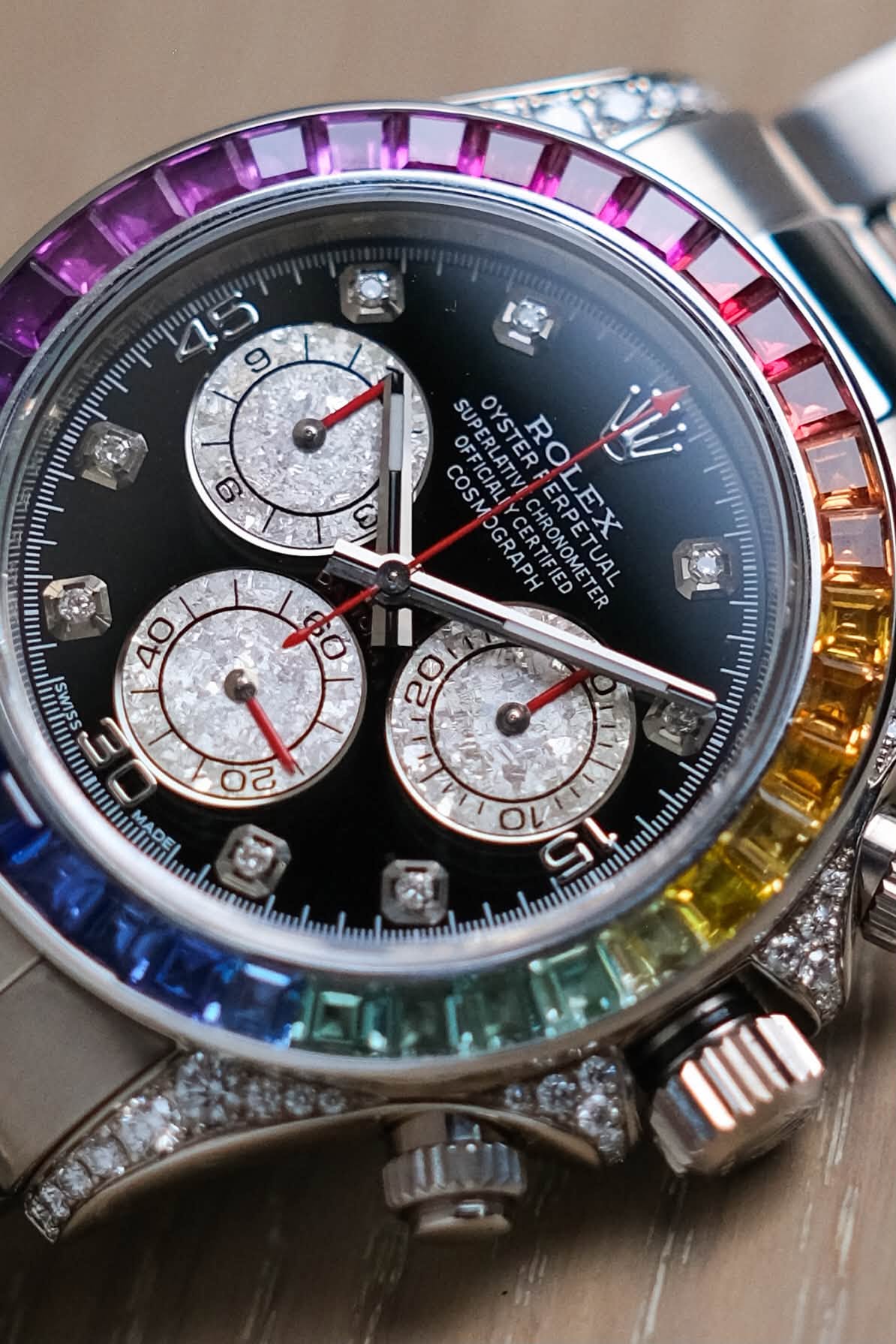 ร้านนาฬิกา Rolex Cosmograph Daytona Rainbow 18K White Gold