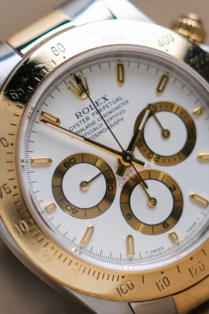 รับซื้อนาฬิกา Rolex Cosmograph Daytona Zenith Two-Tone 16523