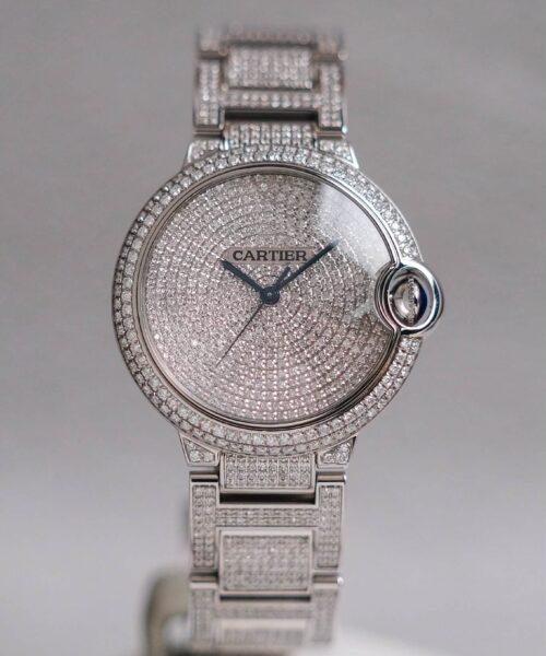 ร้านนาฬิกา Cartier Ballon Bleu 36 mm Diamond Paved Dial