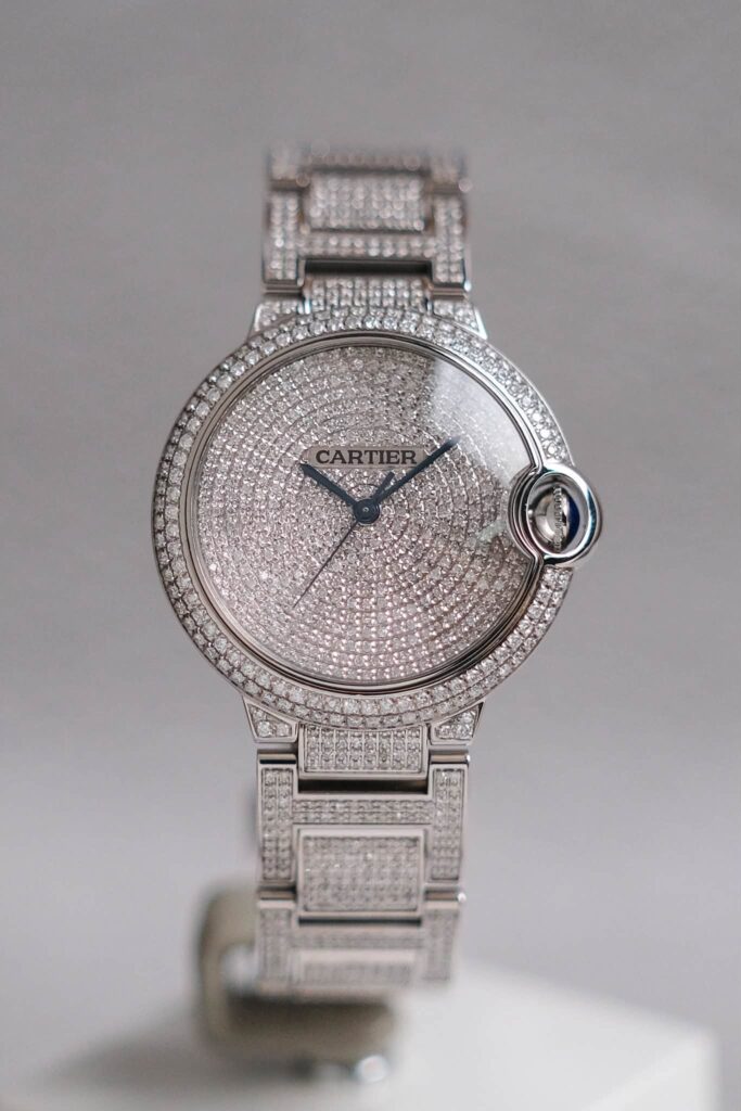 ร้านนาฬิกา Cartier Ballon Bleu 36 mm Diamond Paved Dial