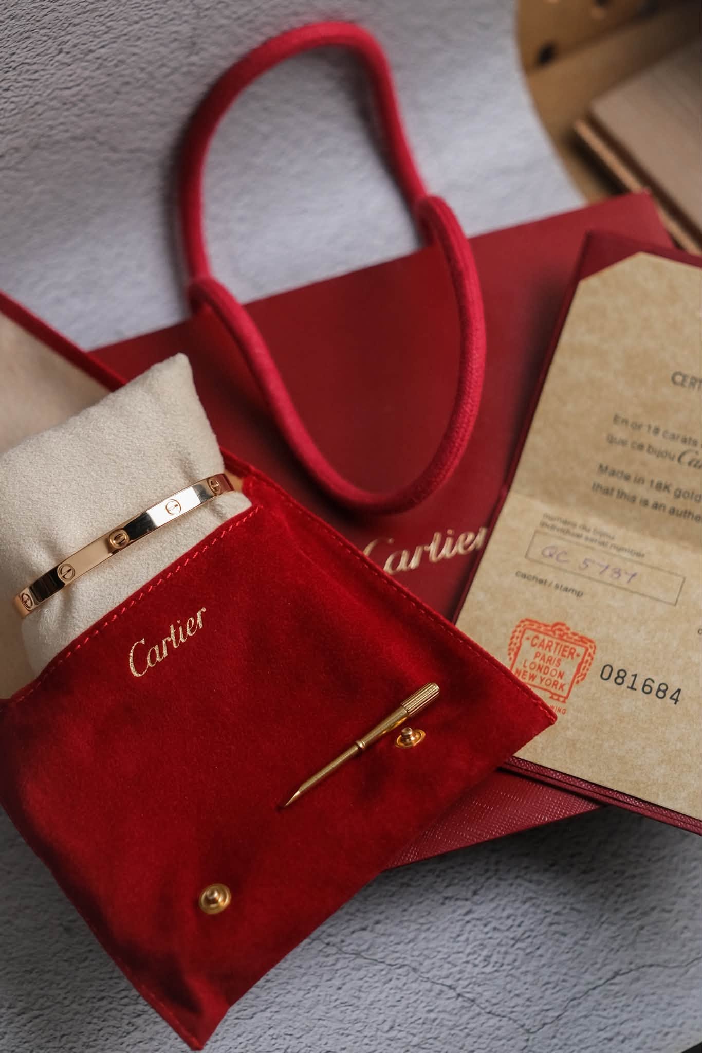 Cartier LOVE Bracelet 18K Rose Gold รุ่นหนา (Size 19) (4)