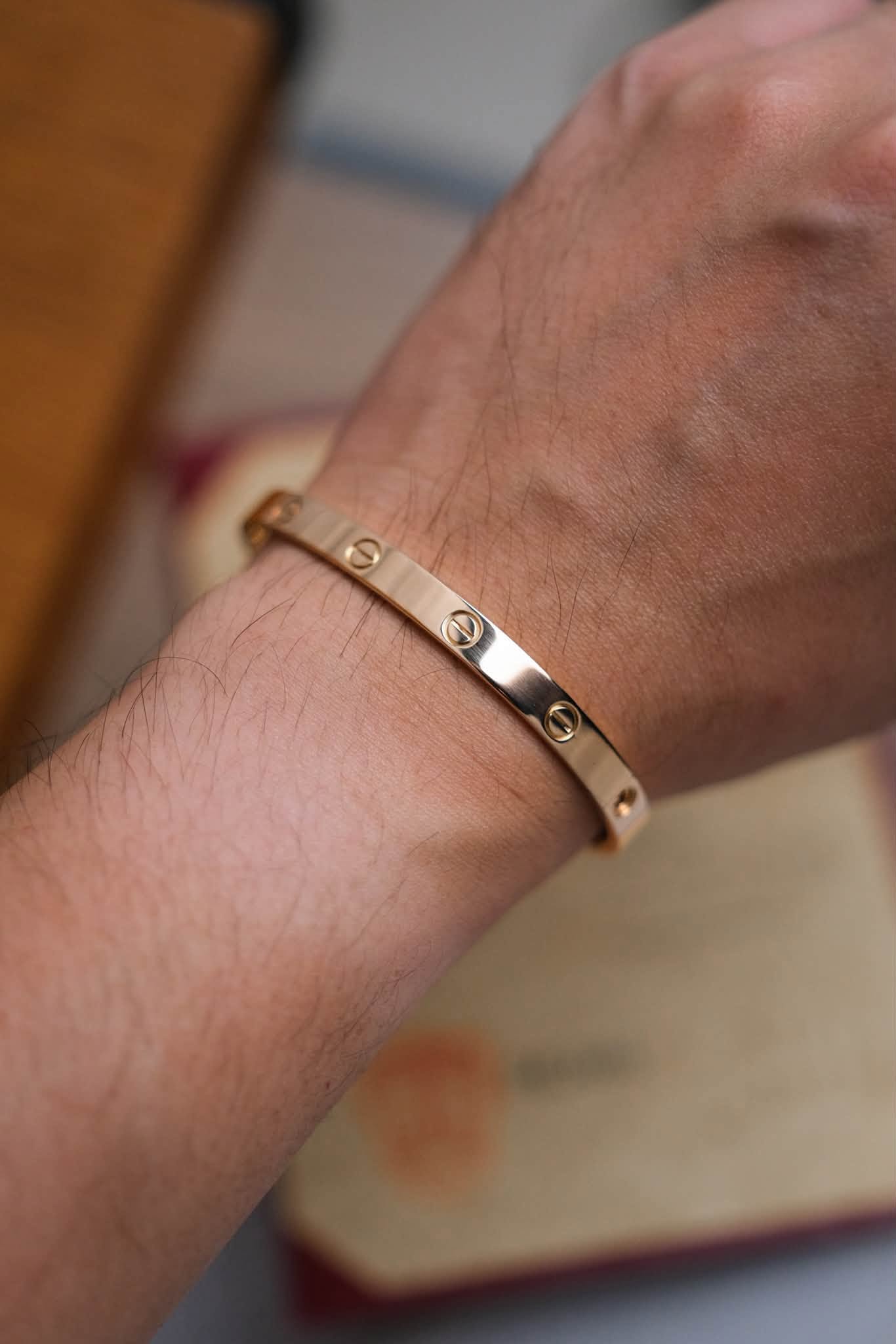 Cartier LOVE Bracelet 18K Rose Gold รุ่นหนา (Size 19) (5)