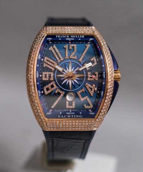 รับซื้อนาฬิกา Franck Muller Vanguard Yachting Blue V45 Diamond 18K Rose Gold