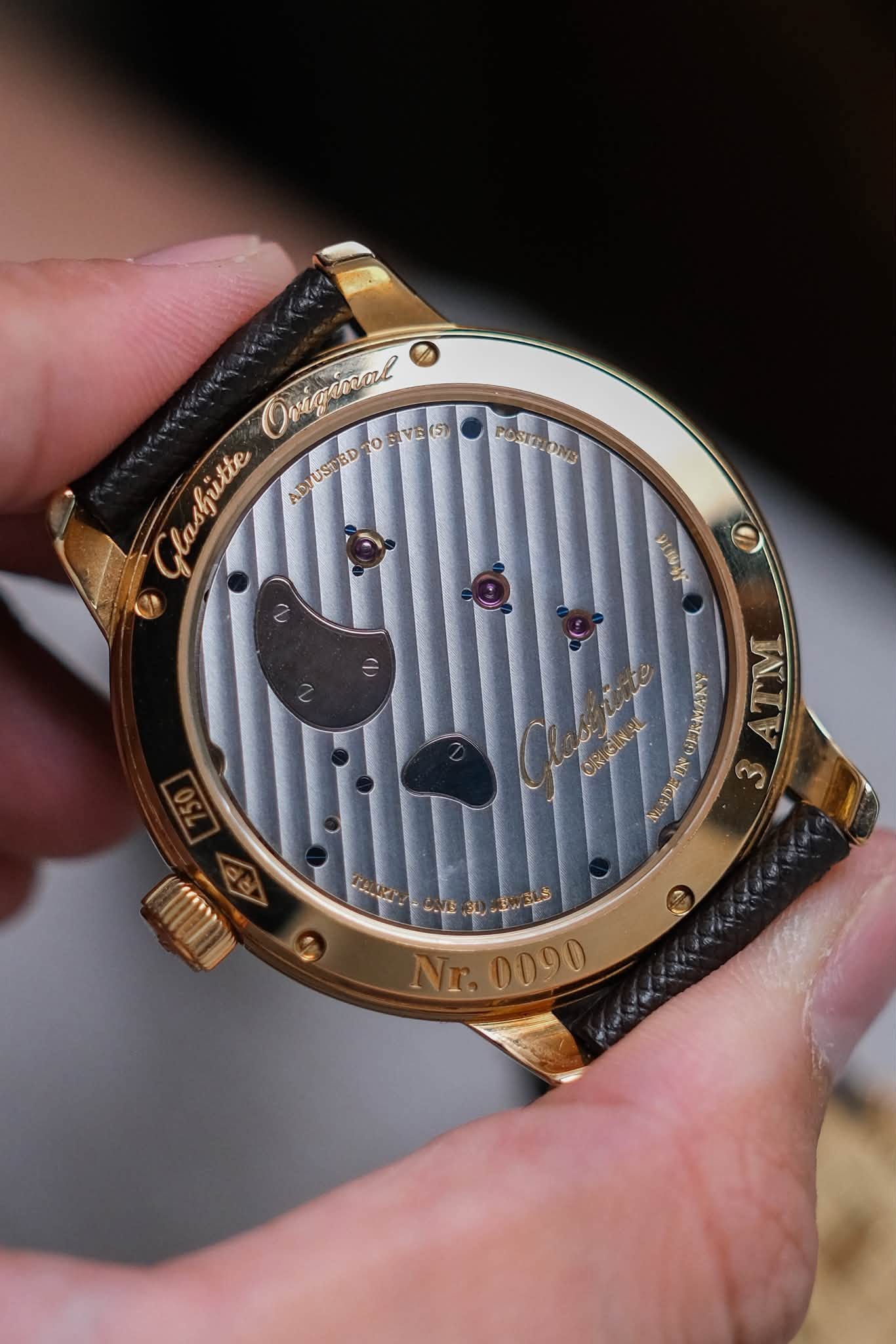 รับซื้อนาฬิกา Glashütte Original PanoInverse XL 18K Rose Gold 66-01-01-01-05
