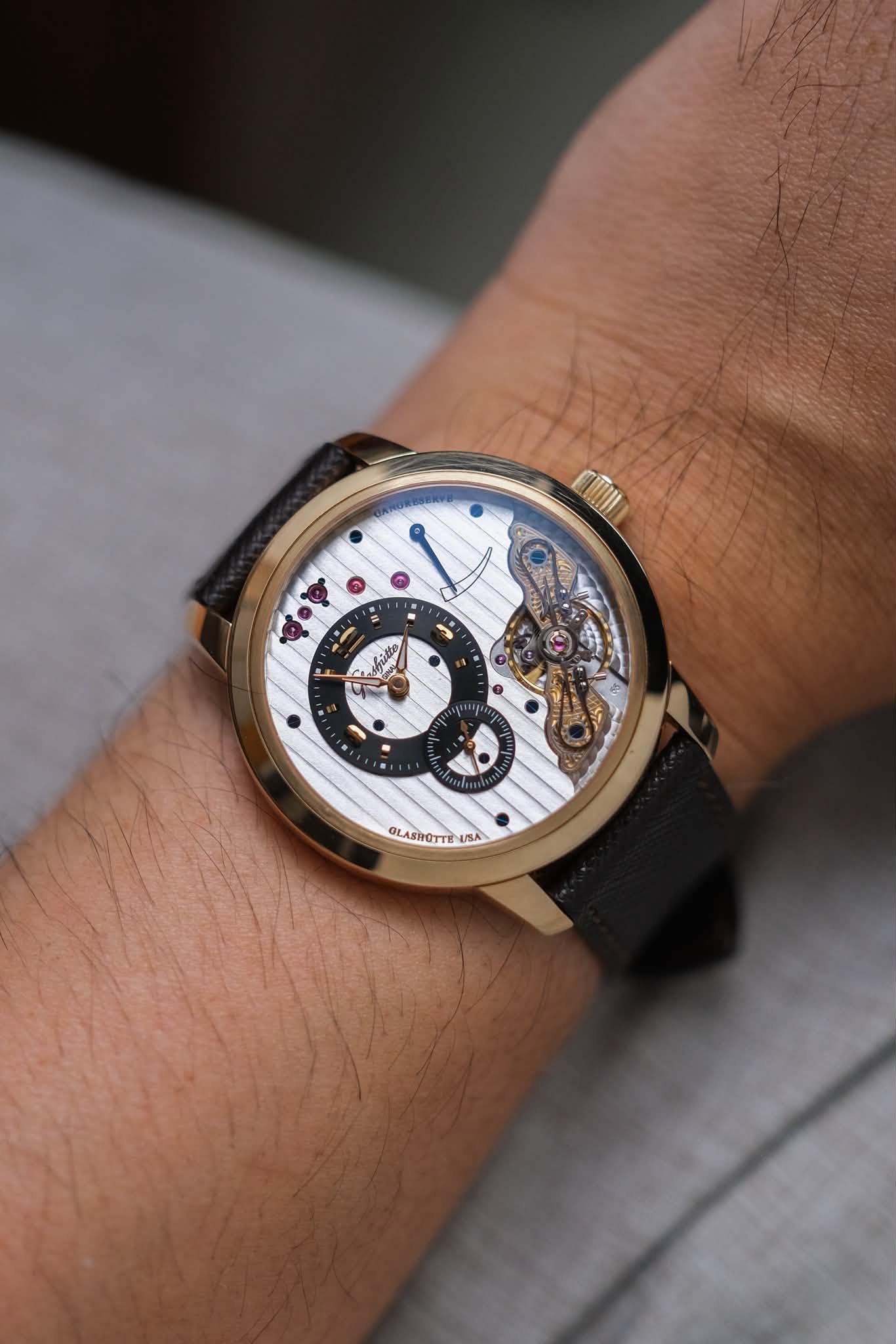 ขายนาฬิกา Glashütte Original PanoInverse XL 18K Rose Gold 66-01-01-01-05