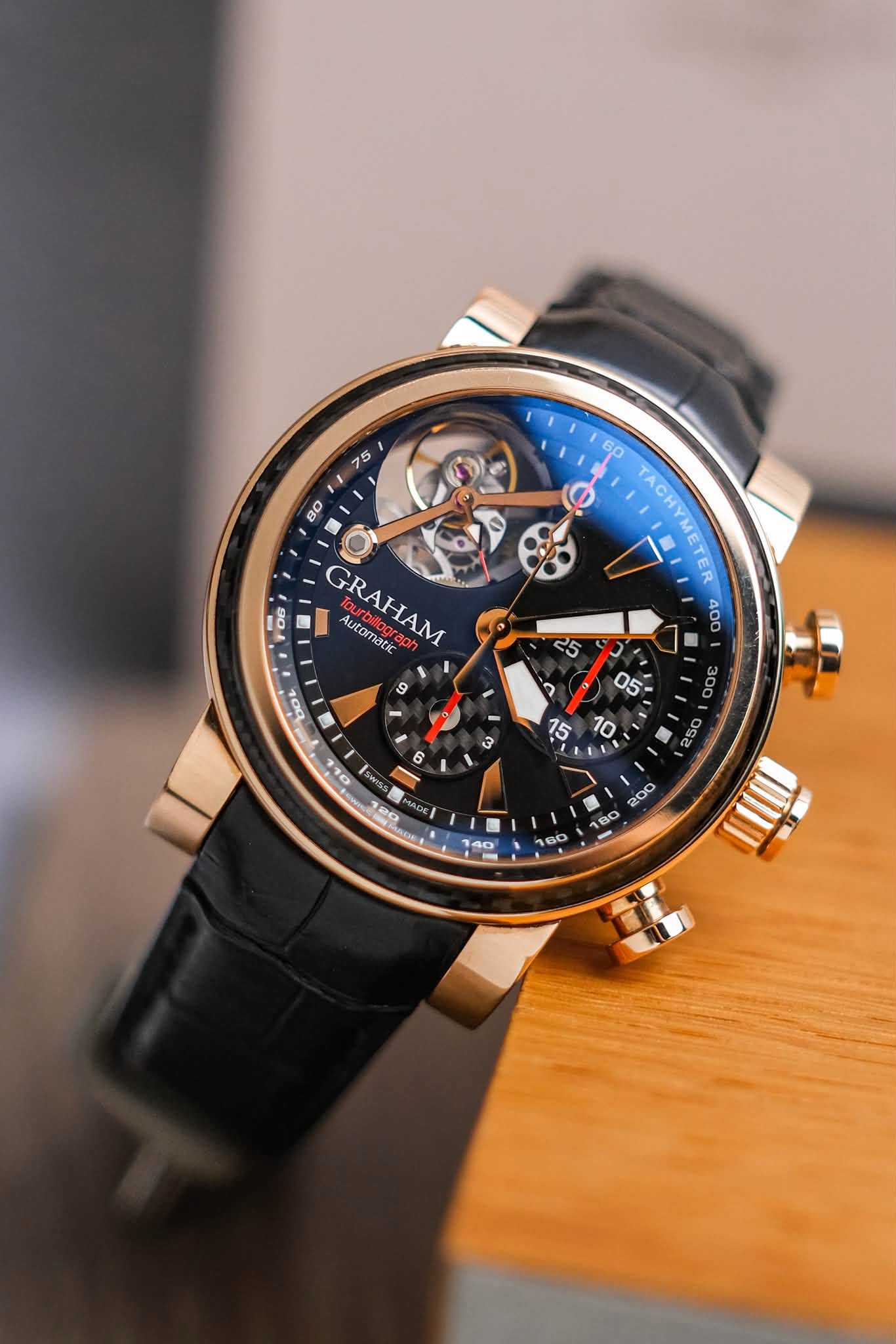 นาฬิกามือสอง Graham Tourbillograph Woodcote 18K Rose Gold Limited Edition 2TWAE.B02A