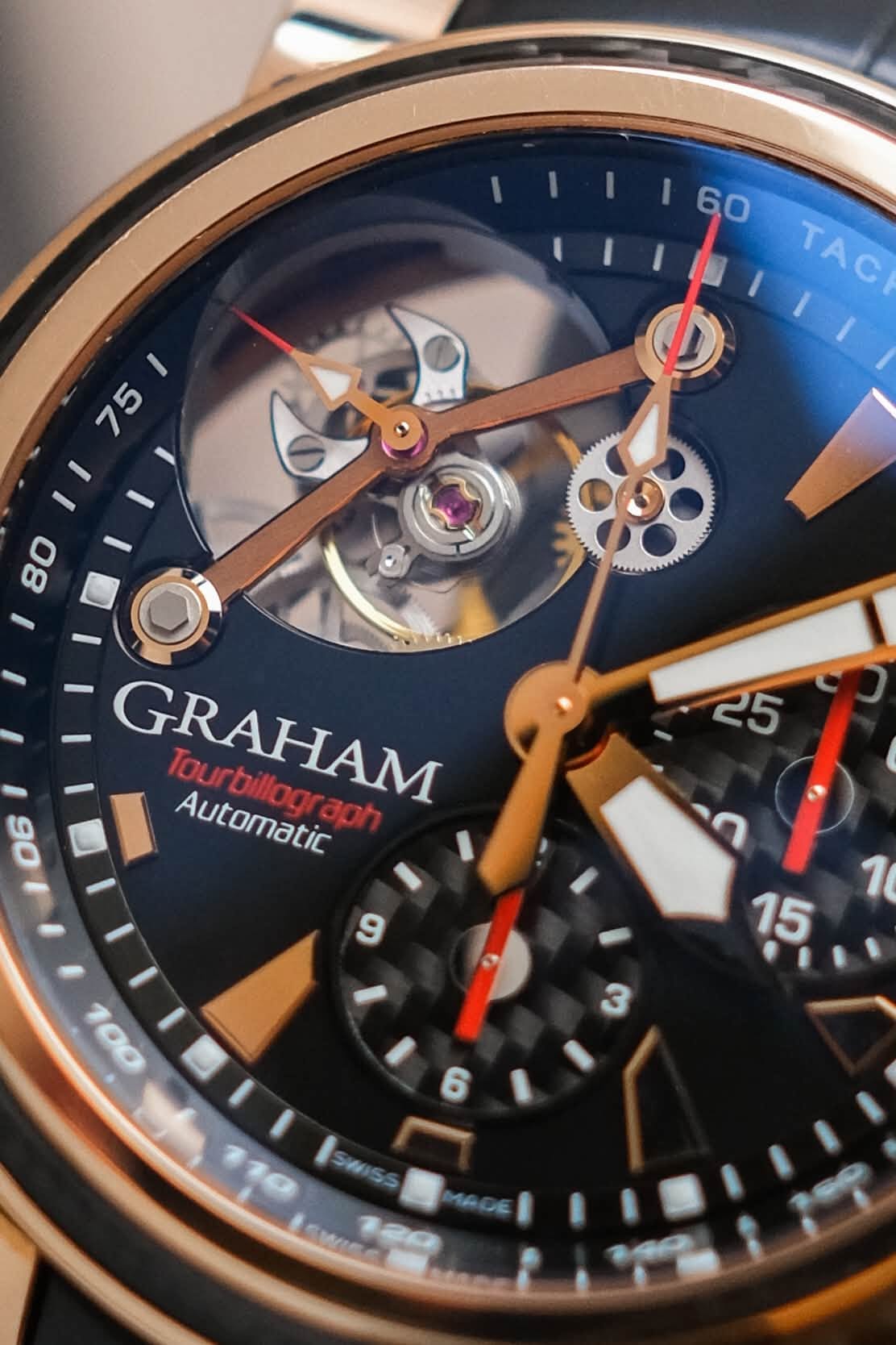 นาฬิกา Graham Tourbillograph Woodcote 18K Rose Gold Limited Edition 2TWAE.B02A