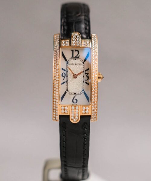 นาฬิกามือสอง Harry Winston Avenue C Mini 18K Rose Gold Diamond