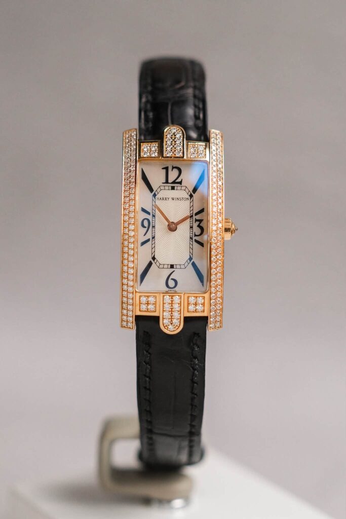 นาฬิกามือสอง Harry Winston Avenue C Mini 18K Rose Gold Diamond