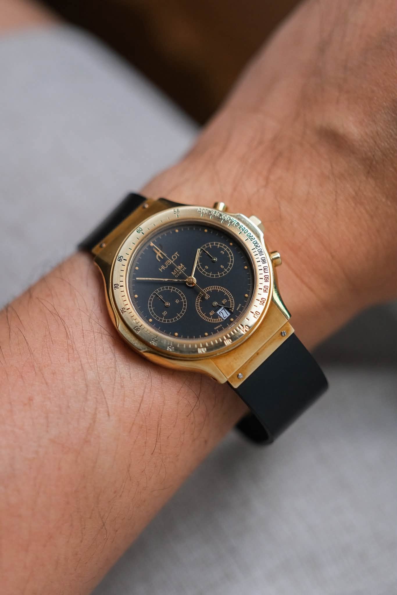 ขายนาฬิกา Hublot MDM Chronograph 18K Yellow Gold Vintage 1620