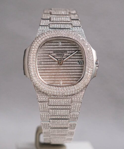 ร้านนาฬิกา Patek Philippe Nautilus 5711G Full 18K White Gold Full Diamond After Setting