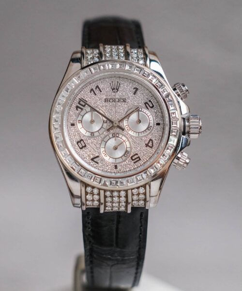 ร้านนาฬิกา Rolex Cosmograph Daytona 18K White Gold Diamond After Setting