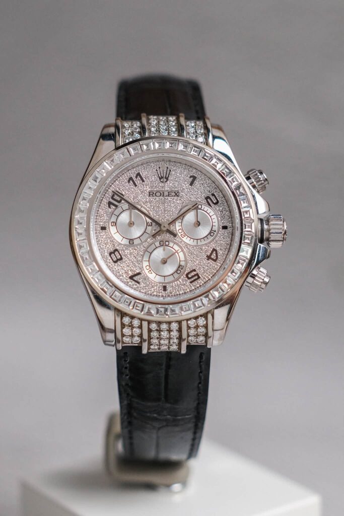 ร้านนาฬิกา Rolex Cosmograph Daytona 18K White Gold Diamond After Setting
