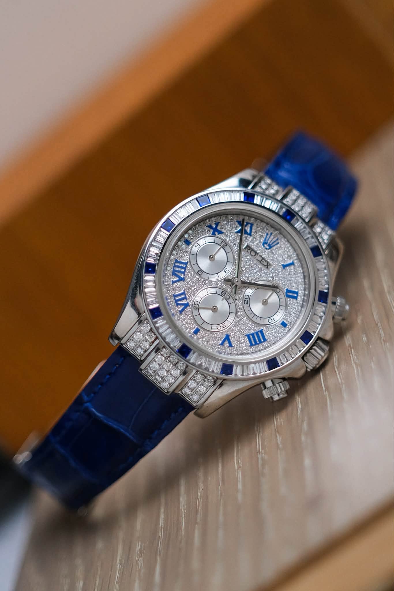 ร้านนาฬิกา Rolex Cosmograph Daytona 18K White Gold Diamond After Setting