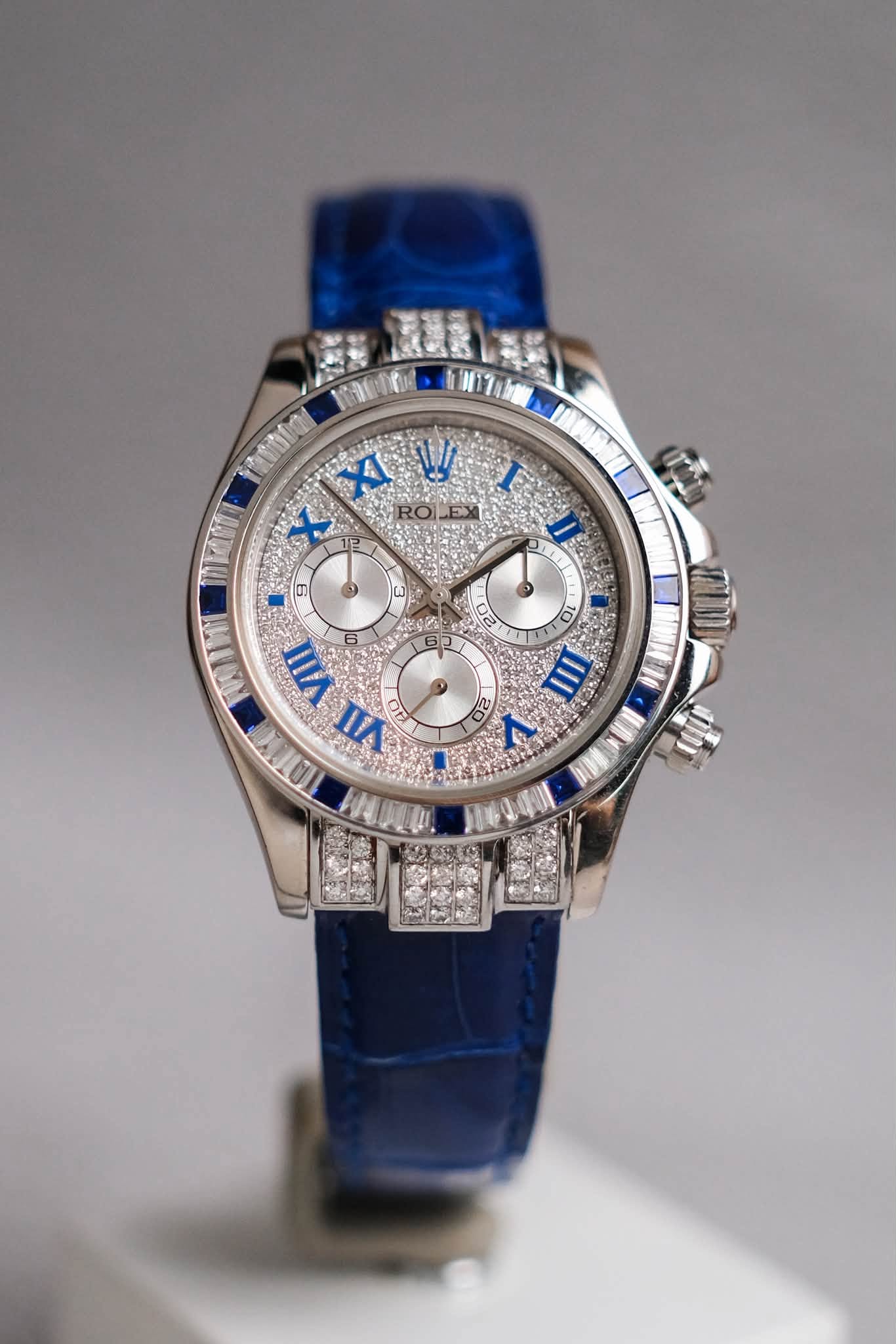 รับซื้อนาฬิกา Rolex Cosmograph Daytona 18K White Gold Diamond After Setting