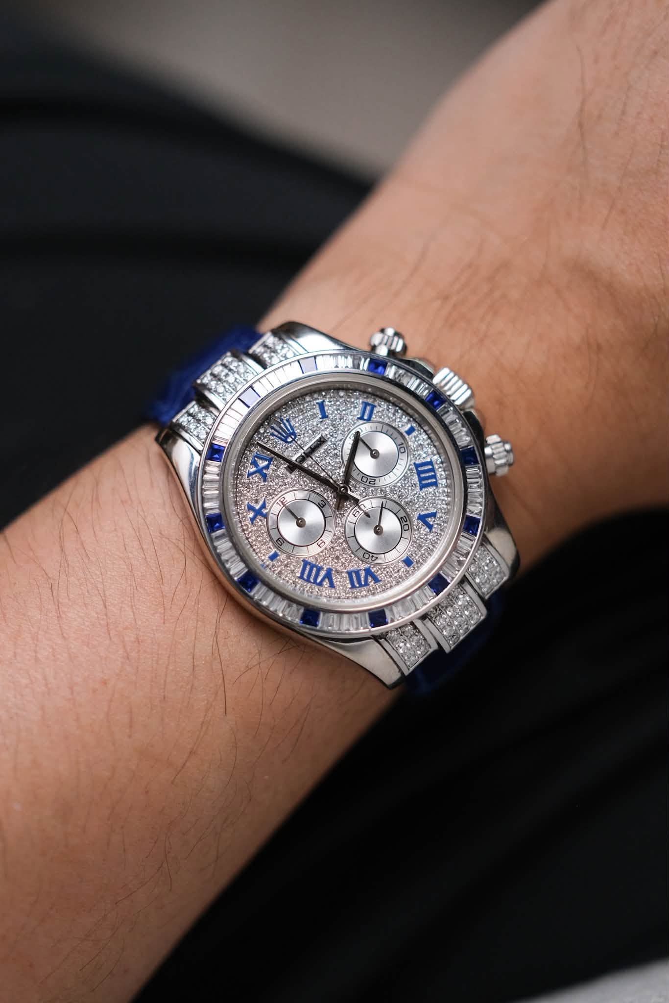 นาฬิกา Rolex Cosmograph Daytona 18K White Gold Diamond After Setting