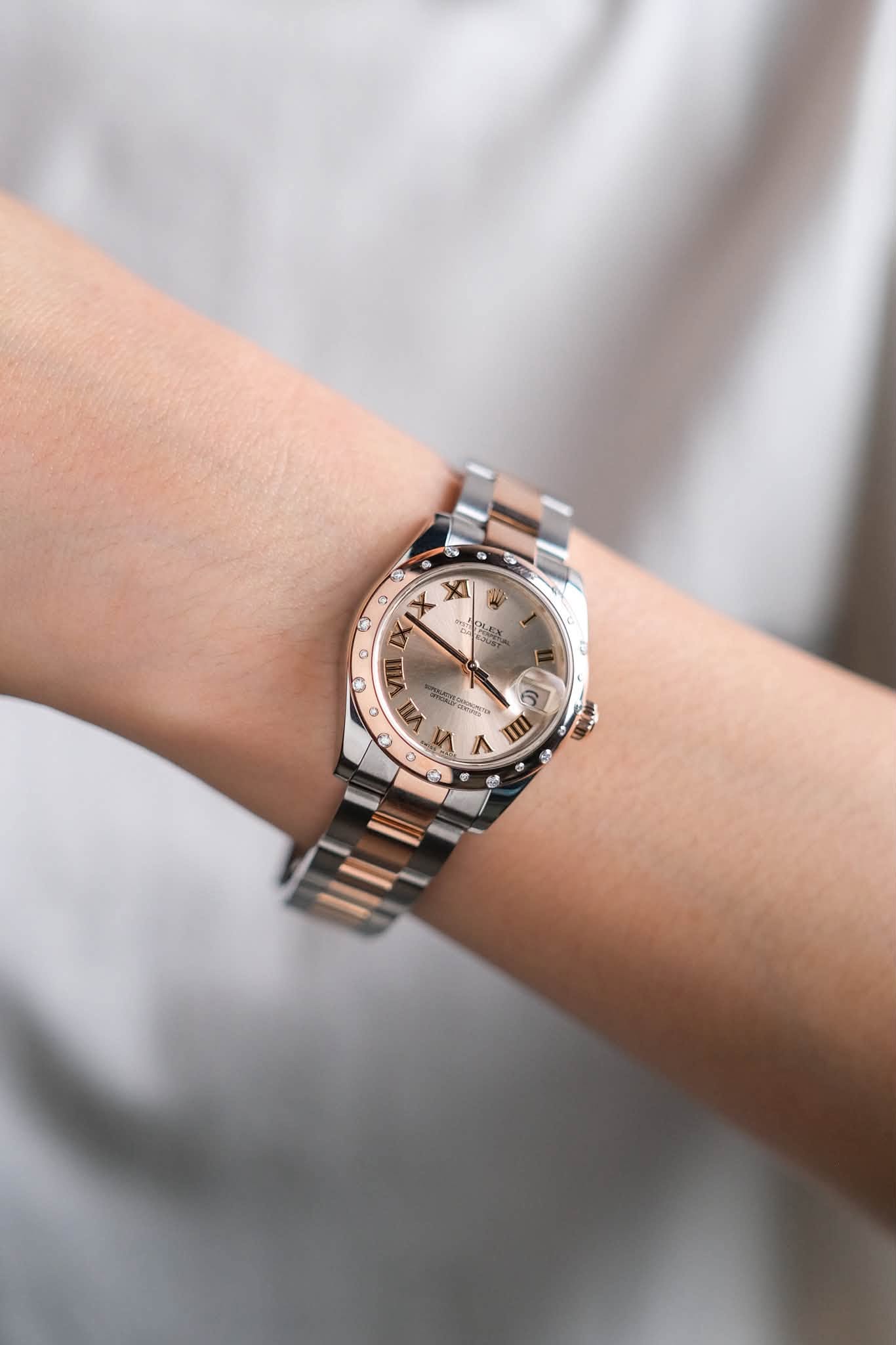 ขายนาฬิกา Rolex Datejust 31 Stainless Steel & 18K Everose Gold Diamond Bezel 178341