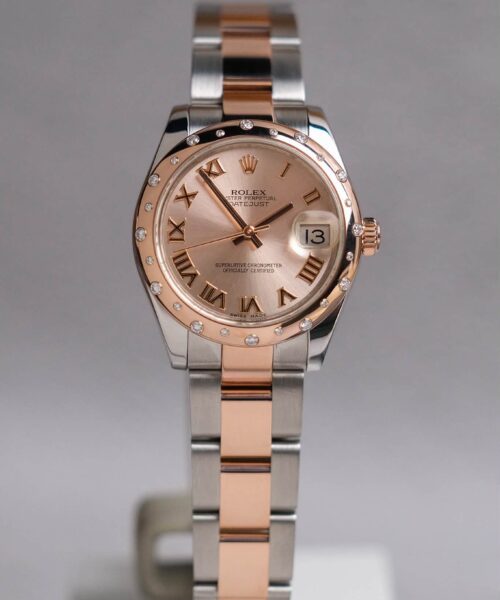 นาฬิกา Rolex Datejust 31 Stainless Steel & 18K Everose Gold Diamond Bezel 178341