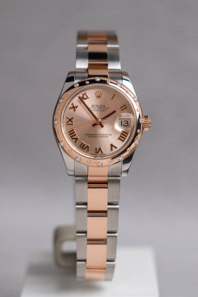 นาฬิกา Rolex Datejust 31 Stainless Steel & 18K Everose Gold Diamond Bezel 178341