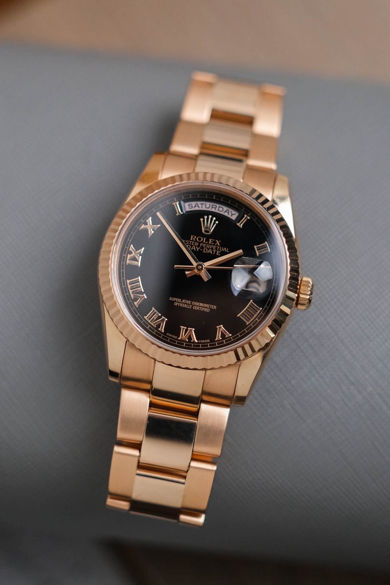 Rolex Day-Date 36 18K Everose Gold 118205 (2)