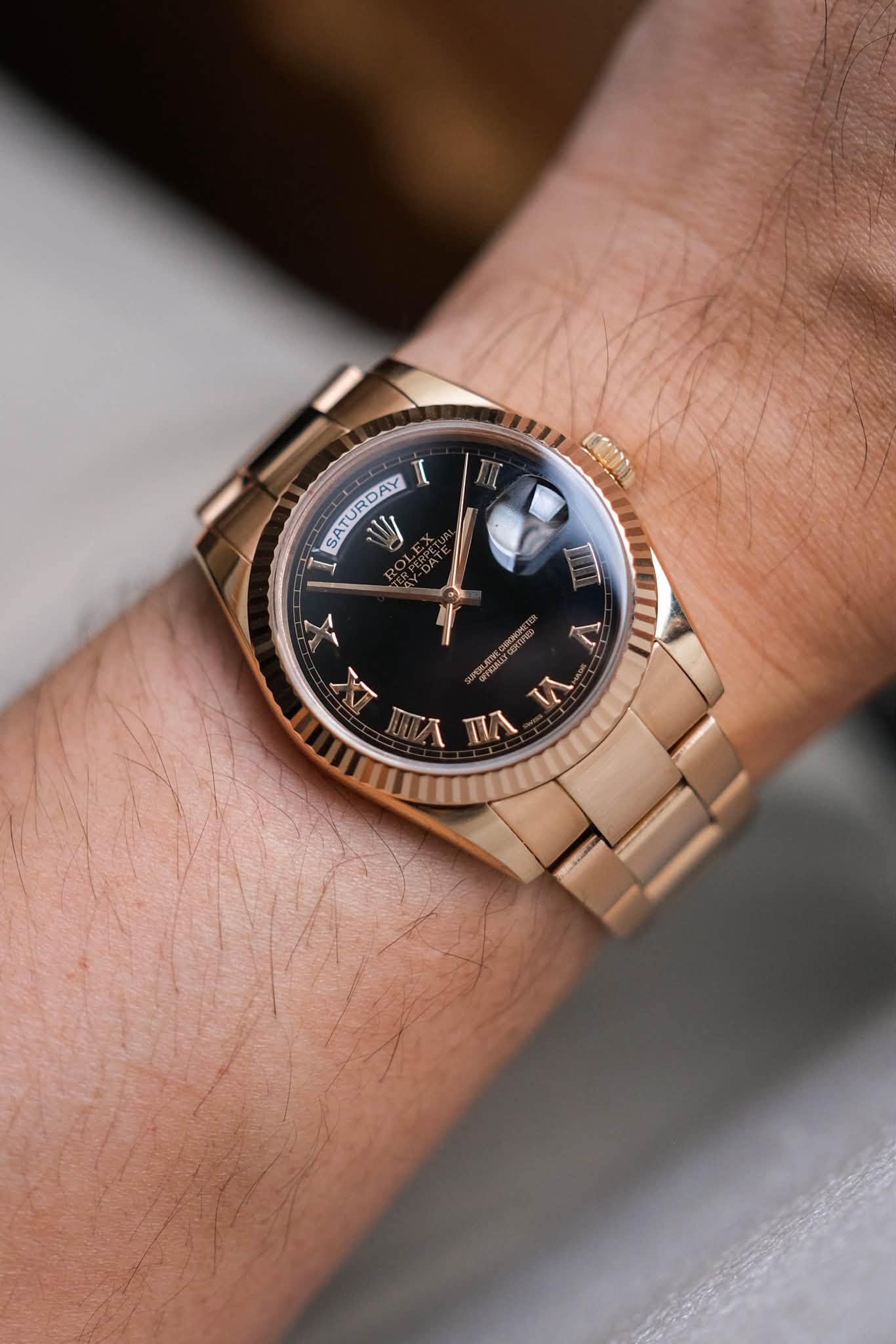 Rolex Day-Date 36 18K Everose Gold 118205 (4)