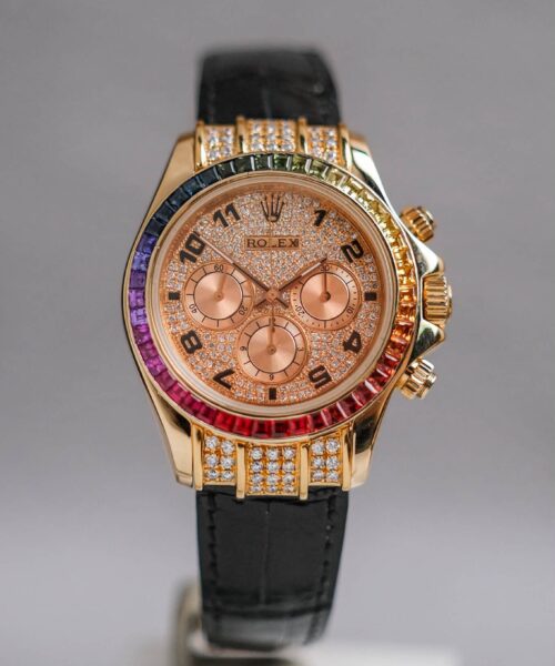 นาฬิกา Rolex Daytona 18K Yellow Gold Rainbow Diamond After Setting