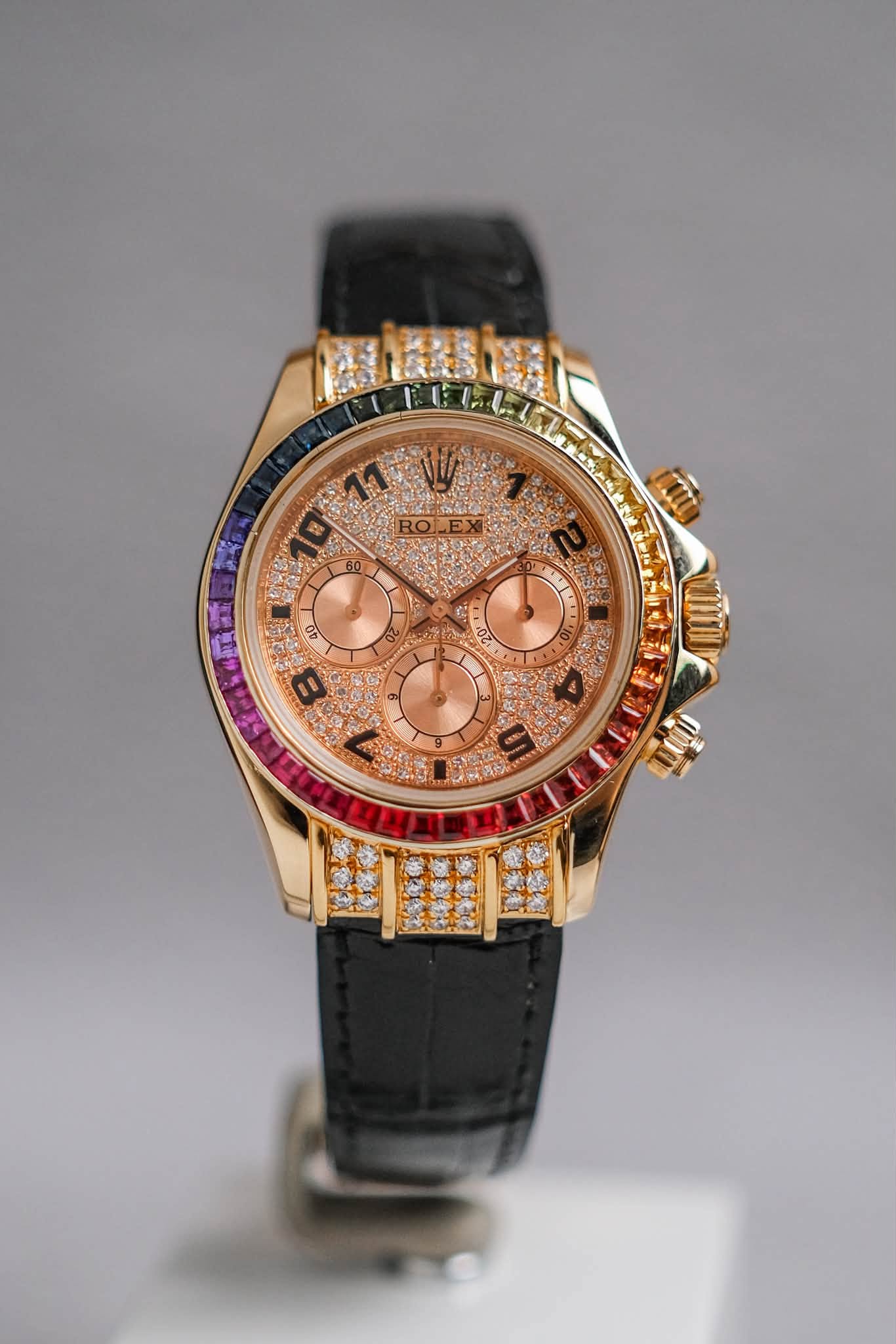 นาฬิกา Rolex Daytona 18K Yellow Gold Rainbow Diamond After Setting