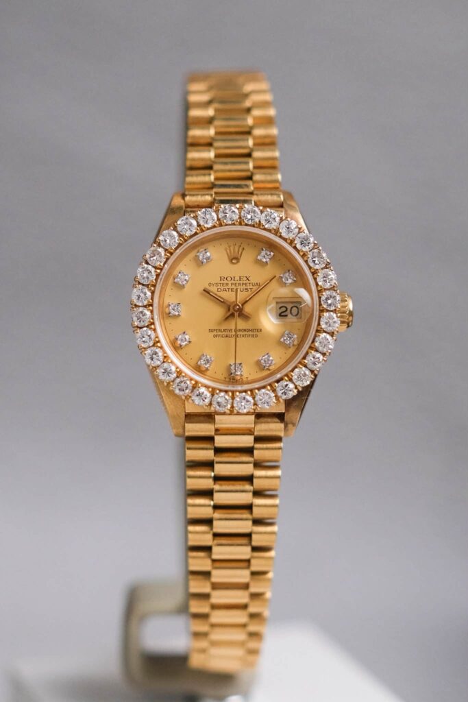 ขายนาฬิกา Rolex Lady-Datejust 26 President 18K Yellow Gold Ref. 69178