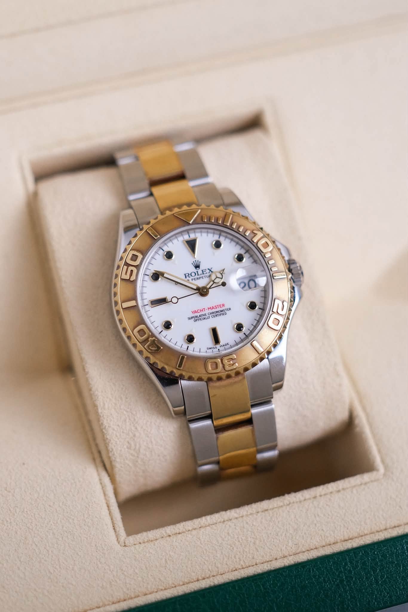 Rolex Yacht-Master 2 Tone White Dial 168623 (2)