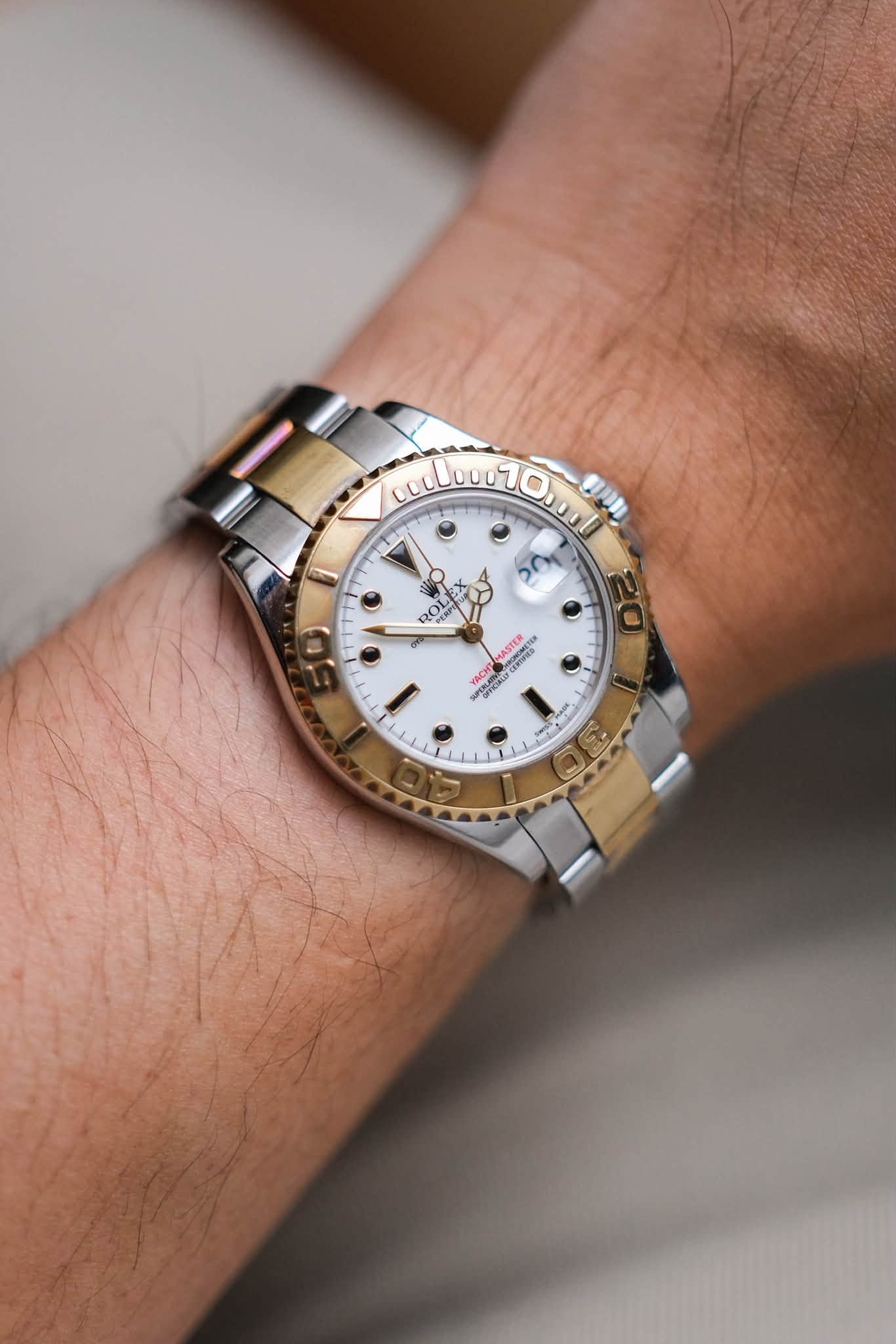 Rolex Yacht-Master 2 Tone White Dial 168623 (4)