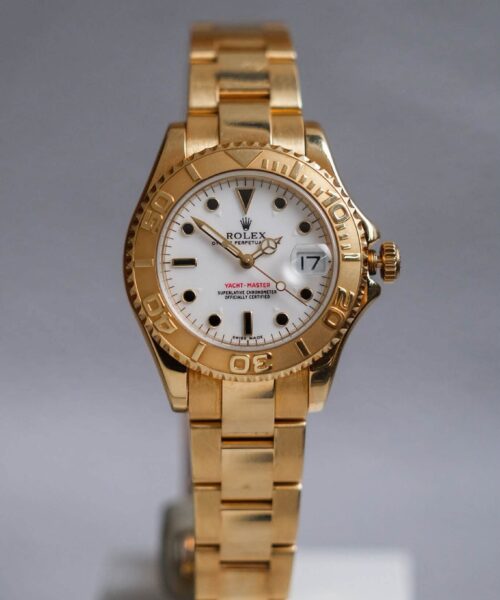 Rolex Yacht-Master 35 18K Yellow Gold White Dial 68628